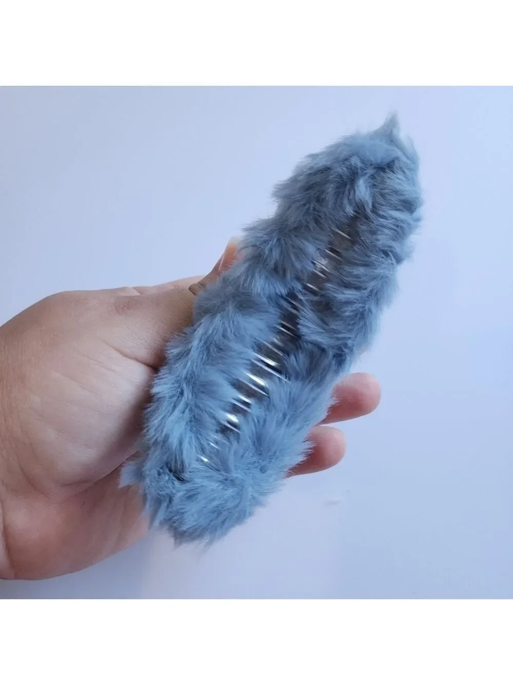 NEW Shark Blue Faux Fur Hair Claw Clip Accesory